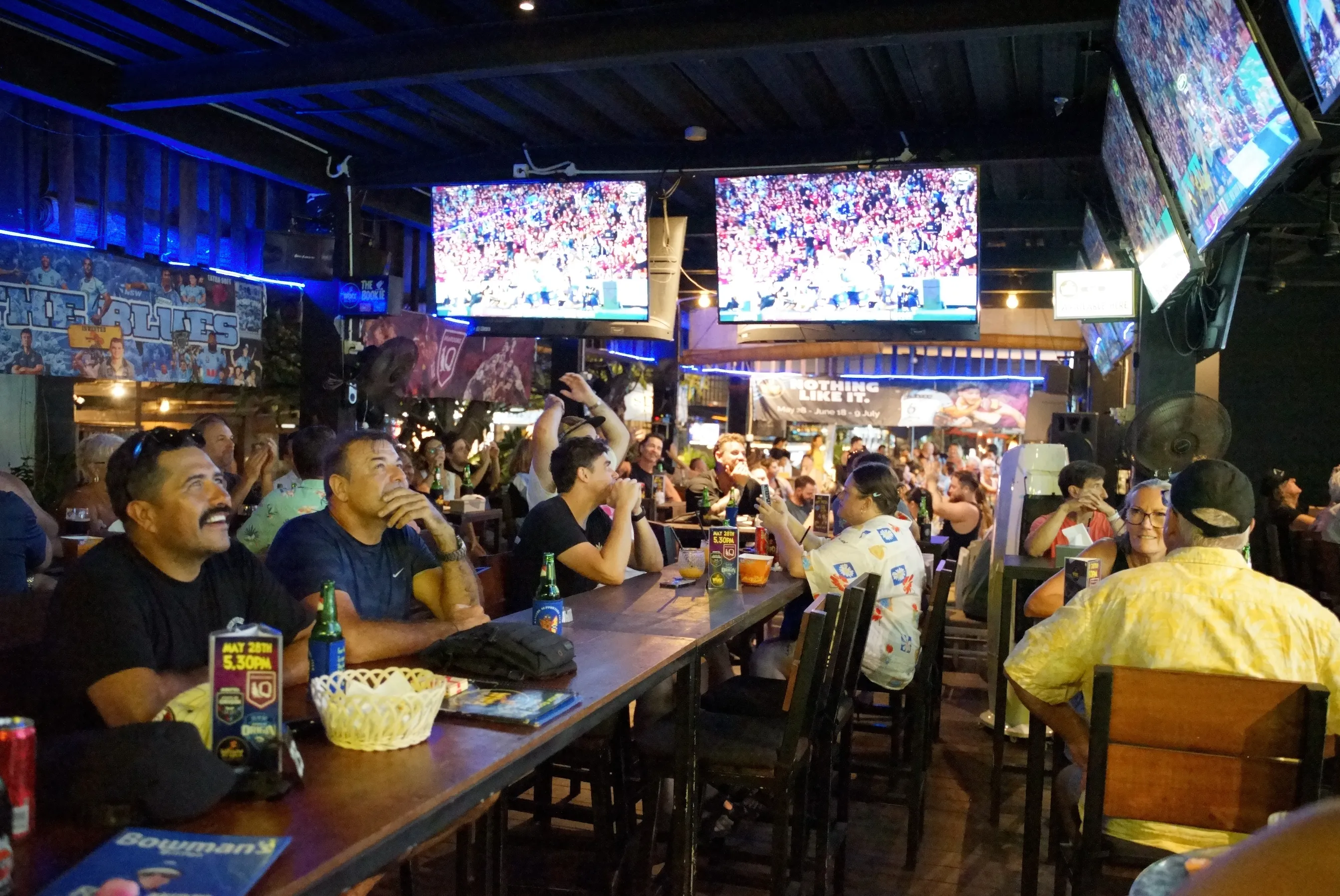 Australian sports fans celebrating